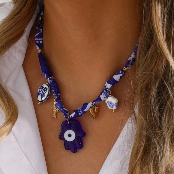 Evil eye bandana necklace - Picture 1 of 4